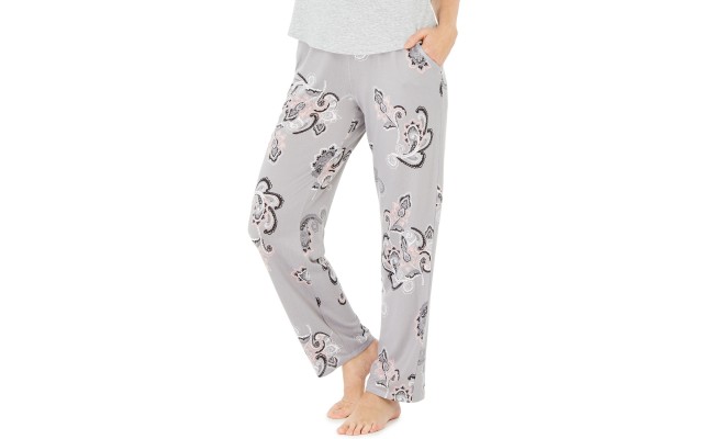 Women’s Super Cozy Printed Pajama Pants – Pretty Paisley (Gray, Large)