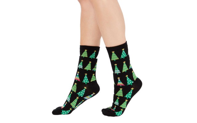  Women’s Tree Crew Socks (Black, 9-11)