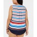  Womens White Striped V-neck Shell Blouse, White, 4X