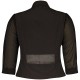  Plus Size Sheer-Sleeve Cropped Blazer Black Size 14W