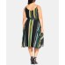  Plus Size Varsity-Stripe Wrap Dress