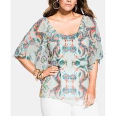 City Chic Trendy Plus Size Casablanca Printed Top
