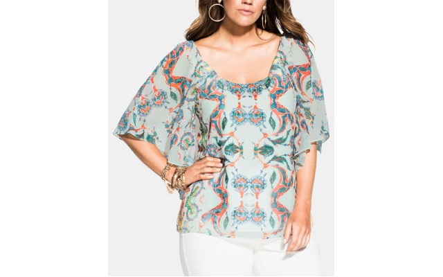  Trendy Plus Size Casablanca Printed Top