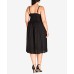  Trendy Plus Size Cotton Embroidered Fit & Flare Dress  Black 14W