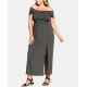  Trendy Plus Size Off-The-Shoulder Maxi Dress (Black , Size:18W)