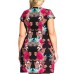  Trendy Plus Size Printed Tunic Dress 24W – Black