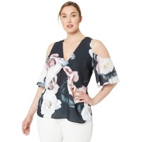 City Chic Women’s Apparel Women’s Plus Size Top Austin Floral, Black, 20W