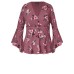  Womens Plus Crepe Floral Print Blouse (Black , Size:14W)