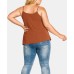  Womens Plus Tank Shell Camisole Top Espresso, Espresso, 14W