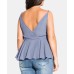  Women’s Trendy Plus Size Split Ruffle-Hem Top (Mist, 18W)