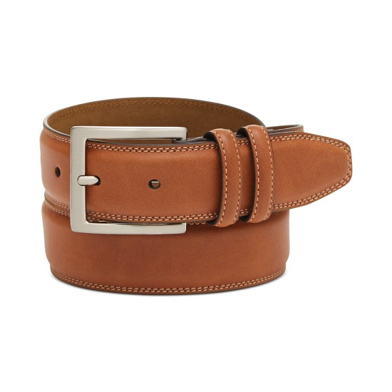  Feather Edge Double Keeper Dress Belts, Brown, 44 R