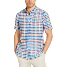 Club Room Men's Avon Plaid Short Sleeve Shirt