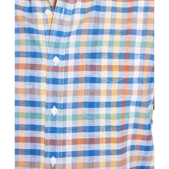  Men's Avon Plaid Short Sleeve Shirt, Navy, Medium
