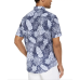  Men's Brody Leaf Tropical Print Short Sleeve Shirt, Navy, Medium