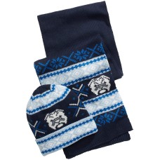Club Room Men’s Bulldog Hat & Scarf Set (Blue Navy)