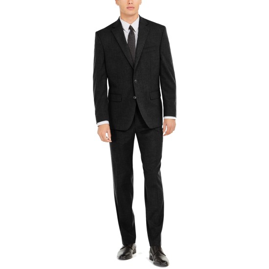  Men's Classic-Fit Stretch Suits, Black, 38 Short