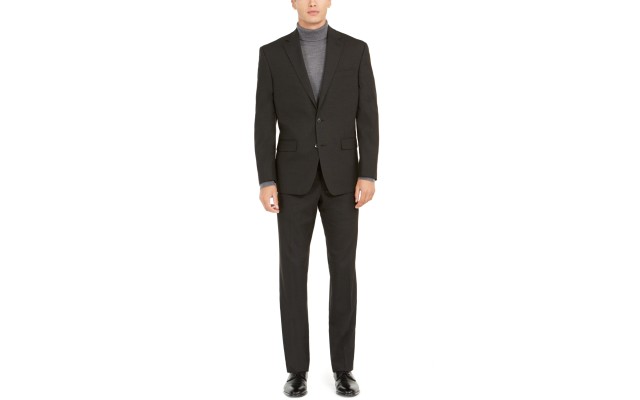  Men's Classic-Fit Stretch Suits, Black, 46T
