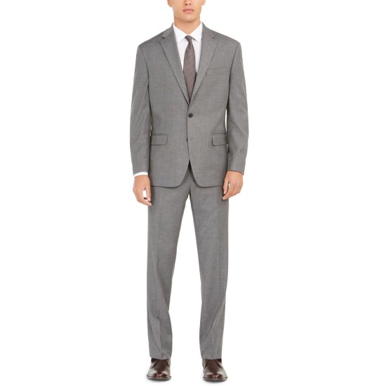  Men's Classic-Fit Stretch Suits, Light Grey, 38 R/M37.5