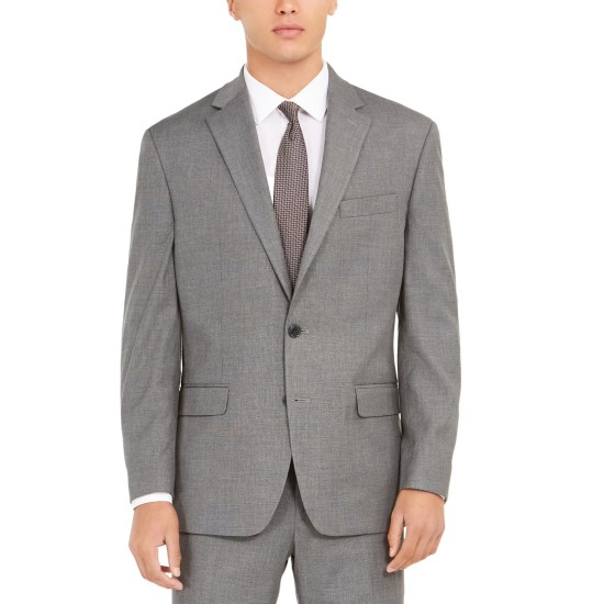  Men's Classic-Fit Stretch Suits, Light Grey, 44 SHORT