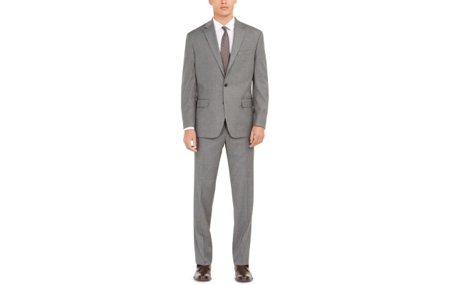  Men's Classic-Fit Stretch Suits, Light Grey, 48 T/L39.5
