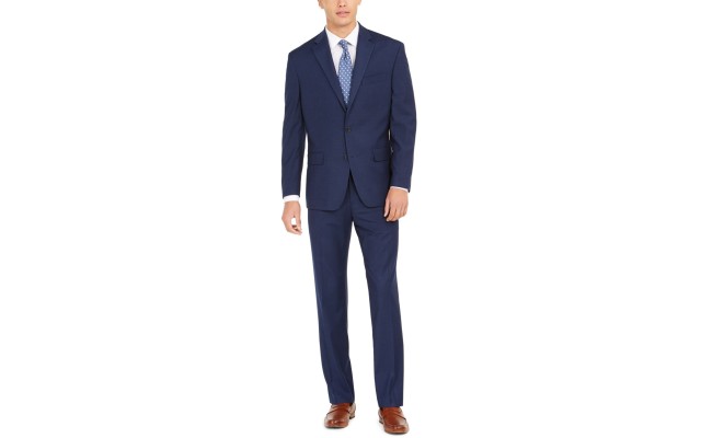  Men's Classic-Fit Stretch Suits, Navy, 40 R/M37.5