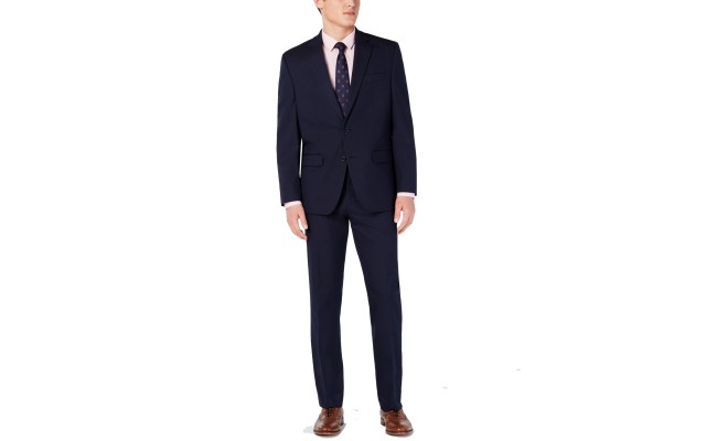  Men's Classic-Fit Stretch Suits, Navy, 42 T/L39.5