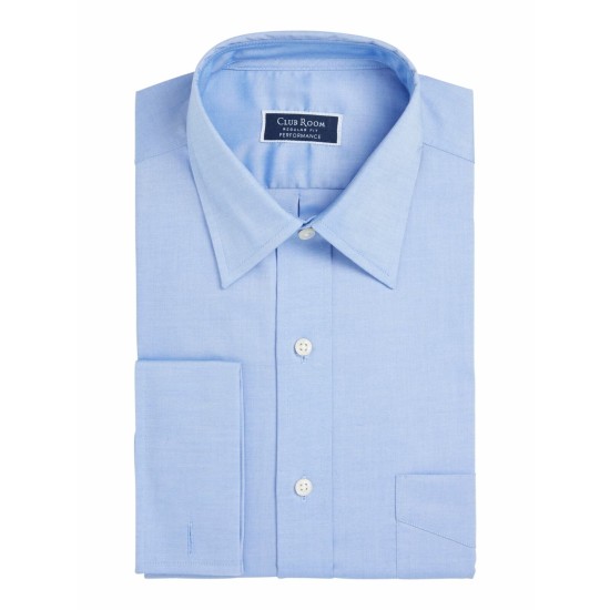  Men’s Classic/Regular-Fit Solid Dress Shirt, Blue, XL 17/32-33