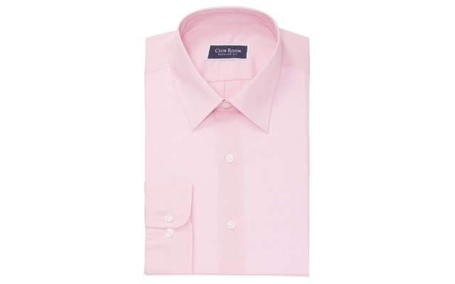  Men’s Classic/Regular-Fit Solid Dress Shirt, Pink, XL 17/32-33