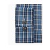  Men’s Classic/Regular Fit Stretch Plaid Button Down Collar Dress Shirts, Navy/Light Blue, 18.5X34-35