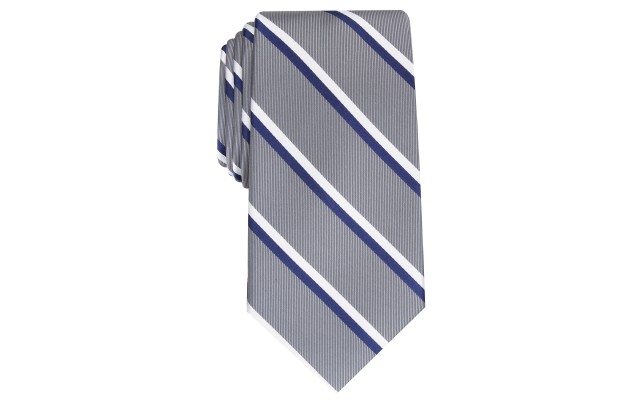  Men’s Classic Stripe Tie (Gray)