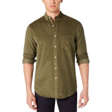 Club Room Men’s Corduroy Shirt (Dark Green, 2XL)