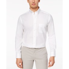 Club Room Men’s Performance Wrinkle-Resistant Pinpoint Solid Dress Shirt (White, 18×34-35)