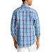  Men’s Plaid Long Sleeve Button Down Shirt (Coastal Blue, M)