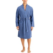 Club Room Mens Plaid Robe Mediumdark Blue (Navy, One Size)