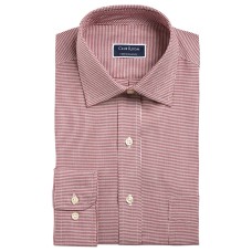 Club Room Men!s Printed Wrinkle Resistant Button-Down Shirt (Red/White,16.5X32-33)