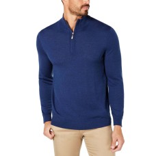 Club Room Mens Regular-fit 14-zip Sweater Deep