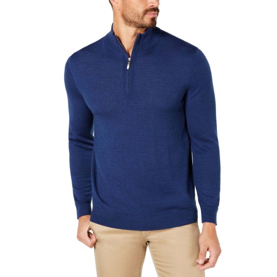  Mens Regular-fit 14-zip Sweater Deep, Dark Blue, 2X-Large
