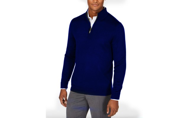  Mens Regular-Fit Sweater, Dark Blue, X-Large