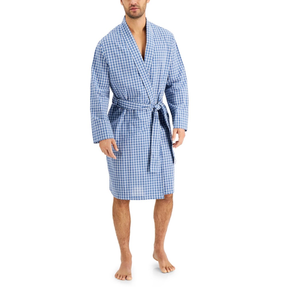 Club Room Mens Robe, Bluewhite Combo (Navy, One Size)