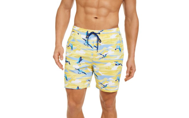  Men’s Seagull 7″ Swim Trunks (Yellow, XXL)