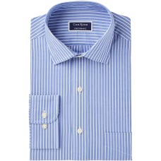 Club Room Men!s Striped Slim Fit Dress Shirts (Blue,16.5×32-33)