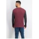  Mens Thermal Henley Shirt (Red Plum/Charcoal, Large)