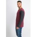  Mens Thermal Henley Shirt (Red Plum/Charcoal, Large)