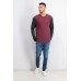  Mens Thermal Henley Shirt (Red Plum/Charcoal, Large)