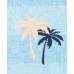 Men's Tropical Print Linen Shirt, Navy, Large