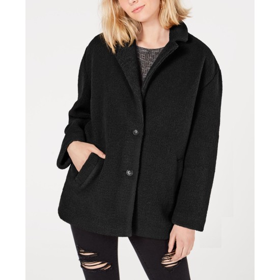  Juniors Faux-Fur Coats, Black, Small
