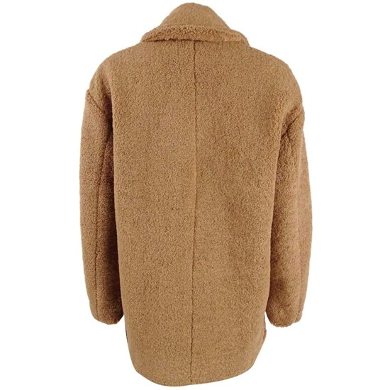  Juniors Faux-Fur Coats, Camel, Medium