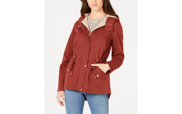  Juniors Hooded Anorak Jackets, Red, X-Small
