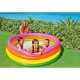 Colorful Inflatable Plastic 3 Ring Swimming Pool for Birthday Parties of Kids, Boys & Girls, Blow Up Kiddie Water & Ball Pools for Indoor & Outdoor Pool, Swimming and Play Parties for Kids in Various Sizes, Rainbow - 66in