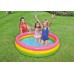 Colorful Inflatable Plastic 3 Ring Swimming Pool for Birthday Parties of Kids, Boys & Girls, Blow Up Kiddie Water & Ball Pools for Indoor & Outdoor Pool, Swimming and Play Parties for Kids in Various Sizes, Rainbow - 66in